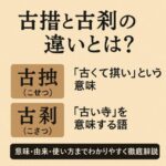 古拙と古刹の違いを徹底解説！意味・使い方・例文まとめ